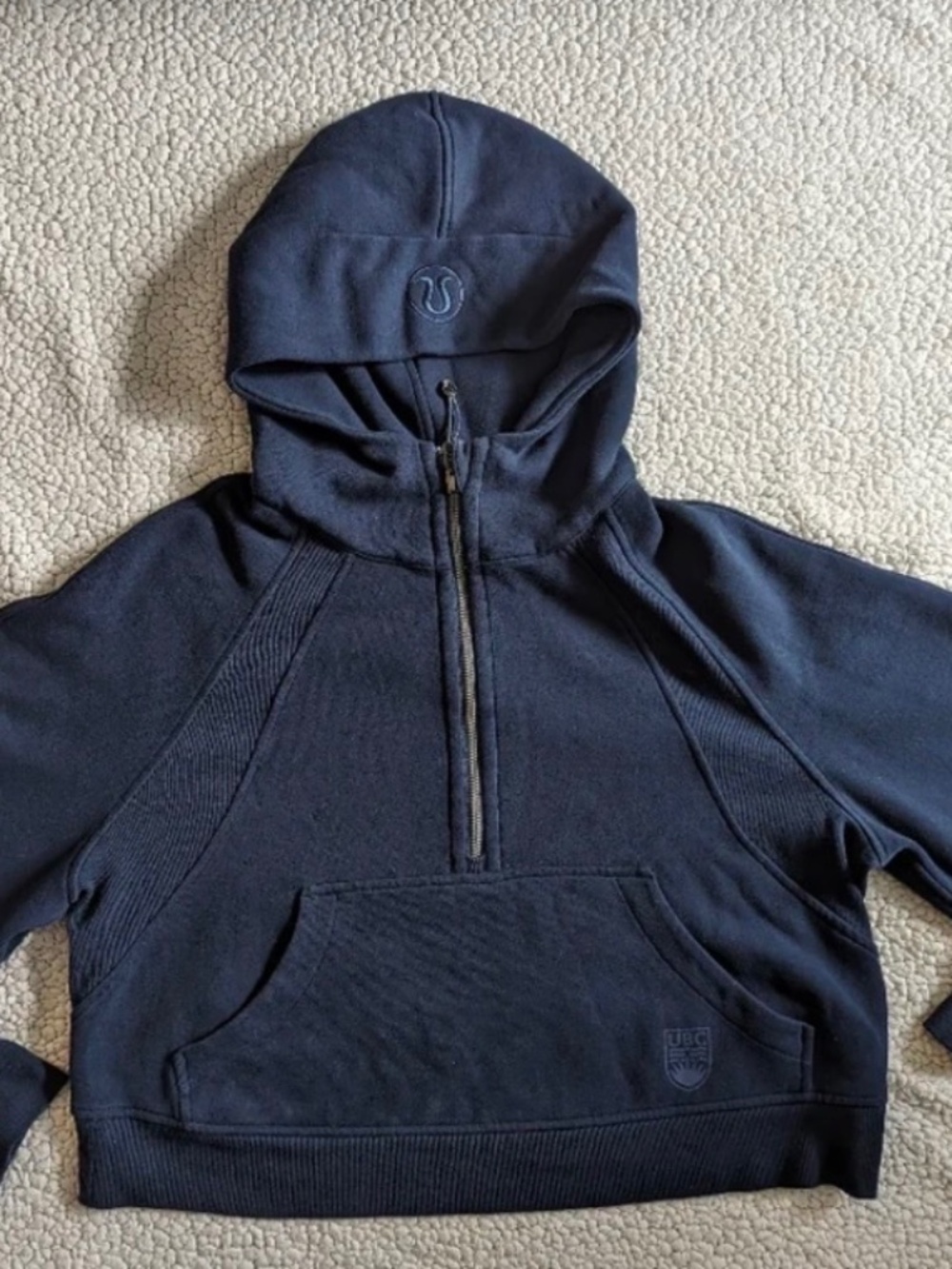 Lululemon Oversized Scuba 1/2 Zip Hoodie Mineral Navy Blue (UBC Branding)